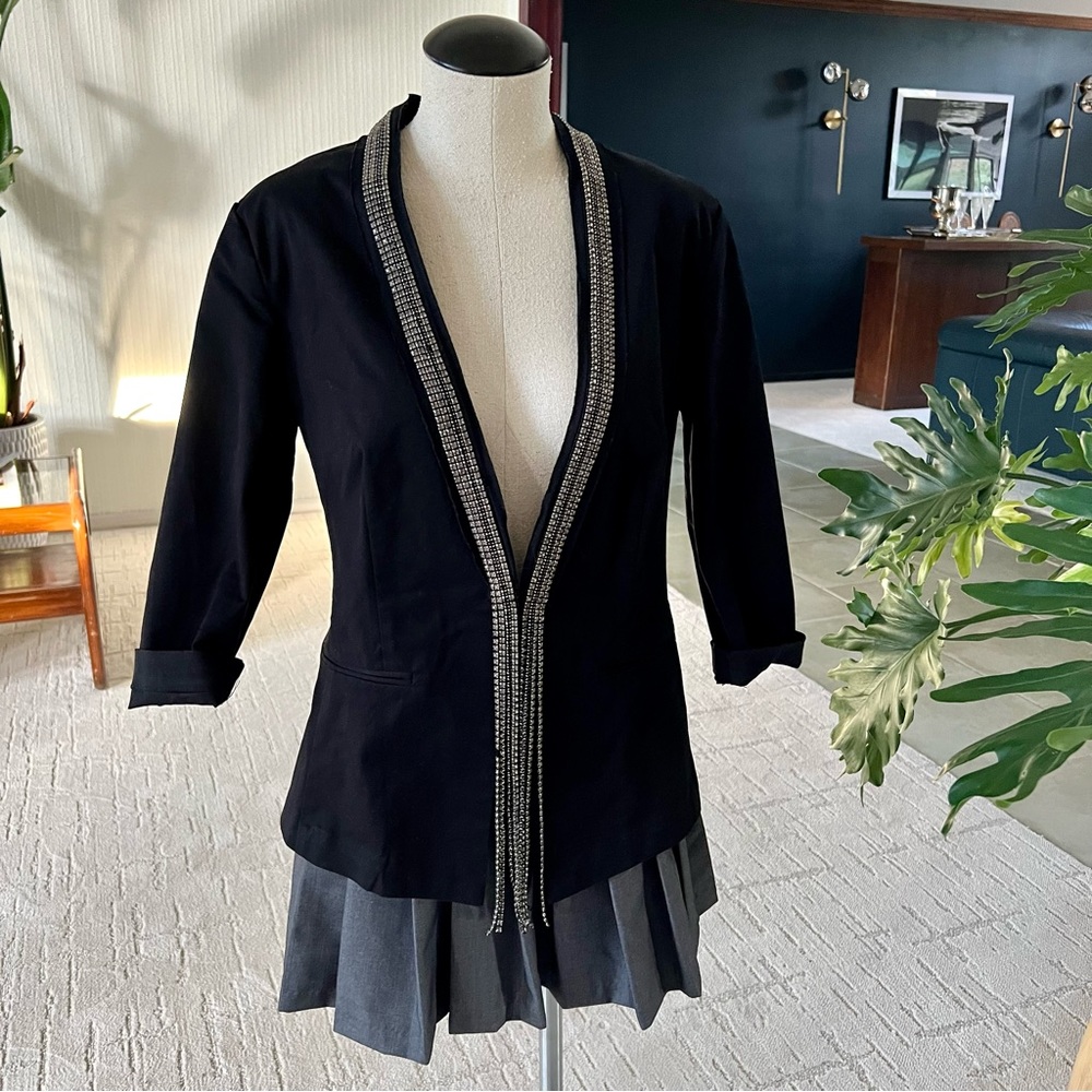 Rock and Republic Women's Black and Silver Jacket Size 12 - Picture 5 of 6
